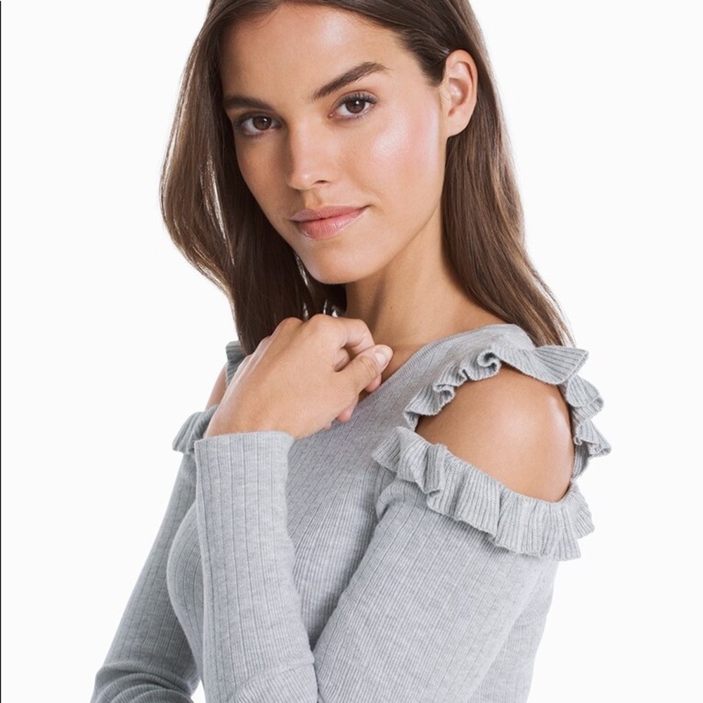 Long Sleeve Ruffle Shoulder PO Sweater - Picture 3 of 6